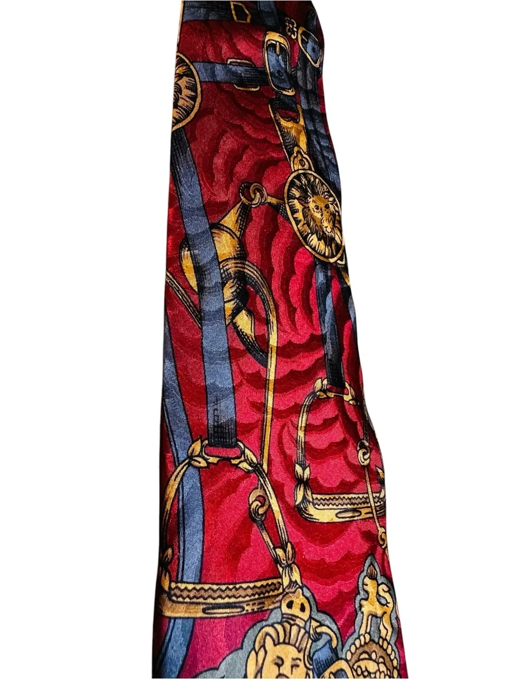 Vintage Hathaway Regal Equestrian Crest Lion 100% Silk Men's Necktie Made In USA